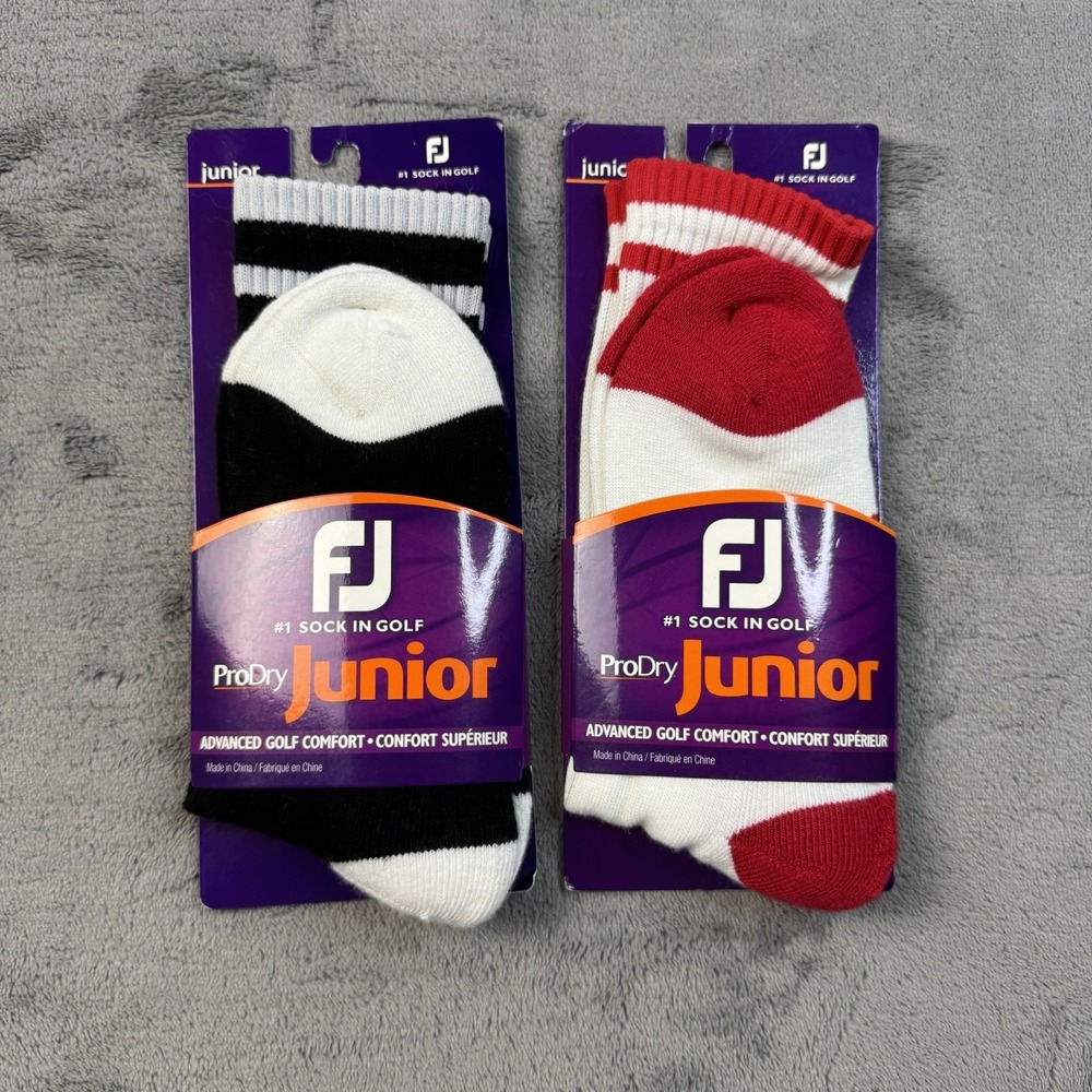 FootJoy FJ 2 Pairs Golf‎ Socks ProDry Junior Advanced Golf Comfort NEW